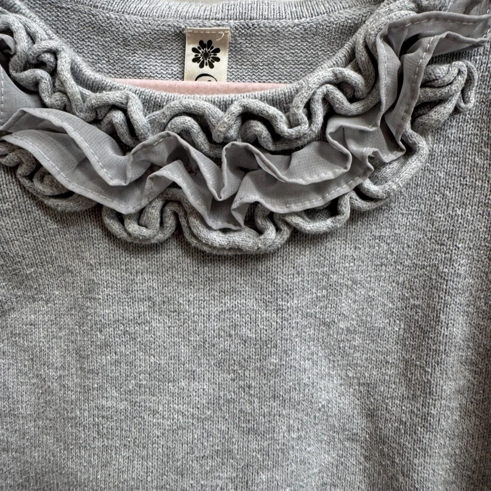 Cherokee 3T Girls Ruffle Collar Short Sleeve Sweater Dress